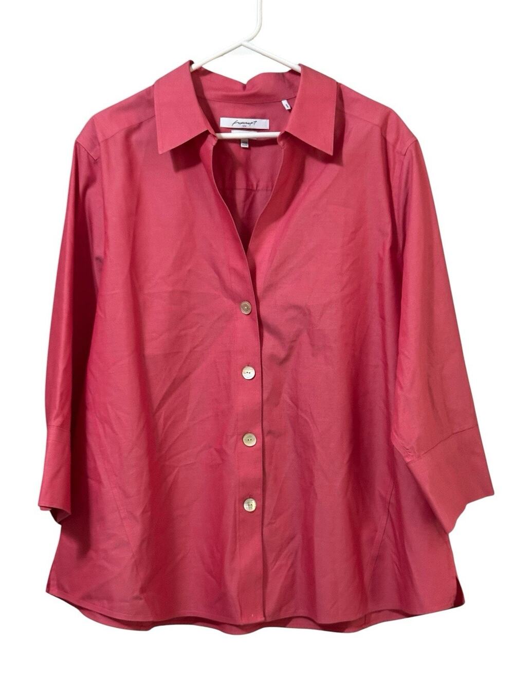Foxcroft NYC Heritage Non-Iron Women Size 20W Shaped Button Down Shirt Cotton